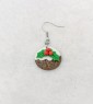 Christmas Pudding Earrings With Holly 