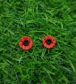 Red Poppy Stud Earrings 