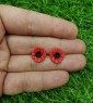Red Poppy Stud Earrings 